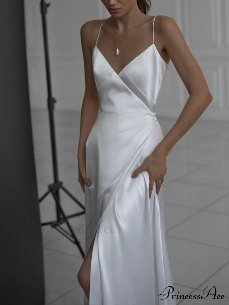 Kiara Satin Stylish High-Slit Mermaid Dress S.o. Long Dresses