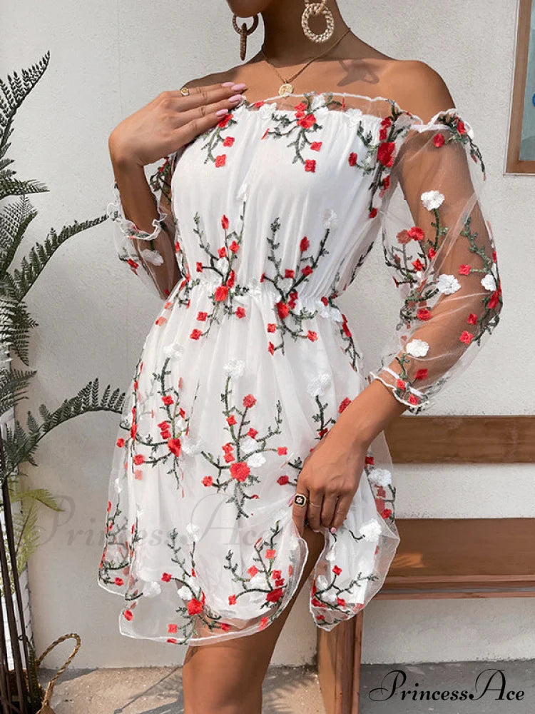 Lace Off-The-Shoulder Dress S / Black Lace Dress