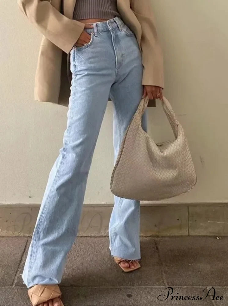 Leg Straight Denim Casual Fashion Women’s - Baggy Jeans High Waist Fit