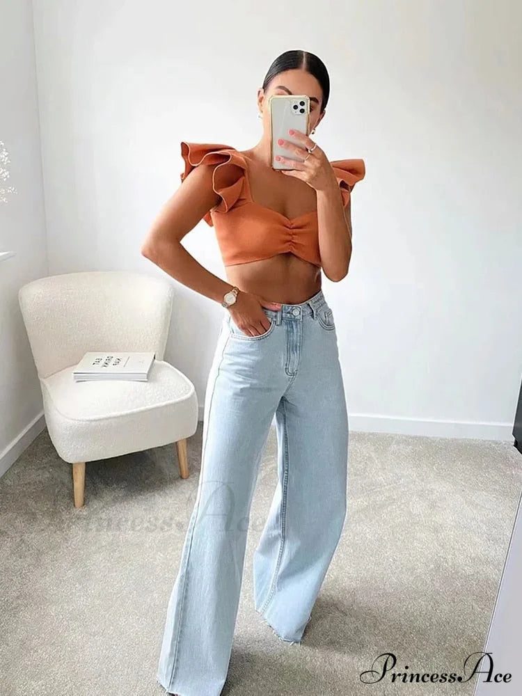 Leg Straight Denim Casual Fashion Women’s - Baggy Jeans High Waist Fit