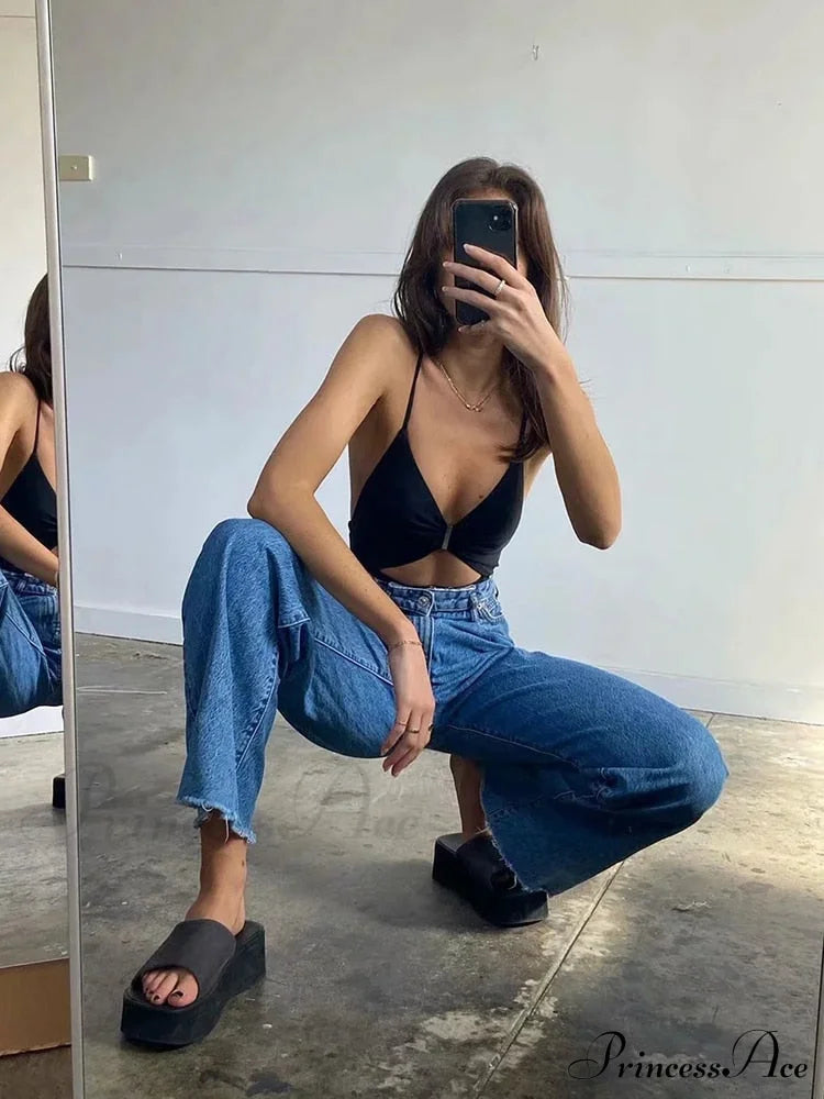 Leg Straight Denim Casual Fashion Women’s - Baggy Jeans High Waist Fit