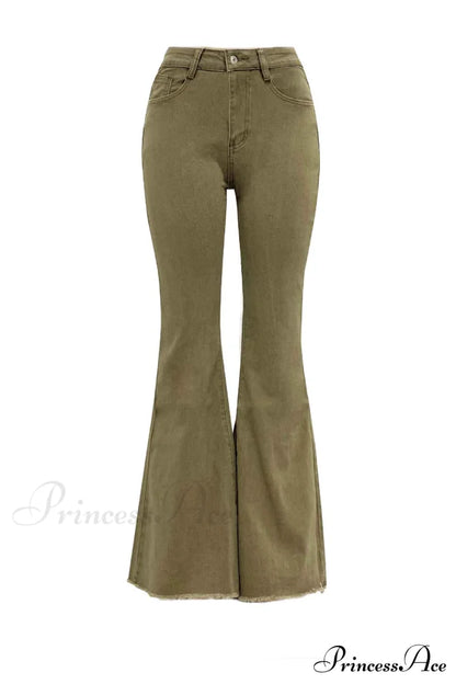 Mid Retro Flared Denim Rise Jeans Pants