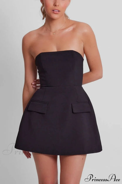 Neckline Ultimate Stylish Strapless Dress Black / S Dresses