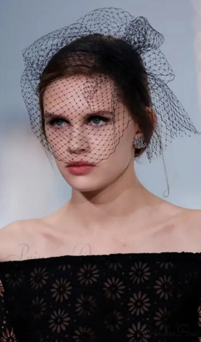 NET MESH VEIL HEADBAND TOPPER