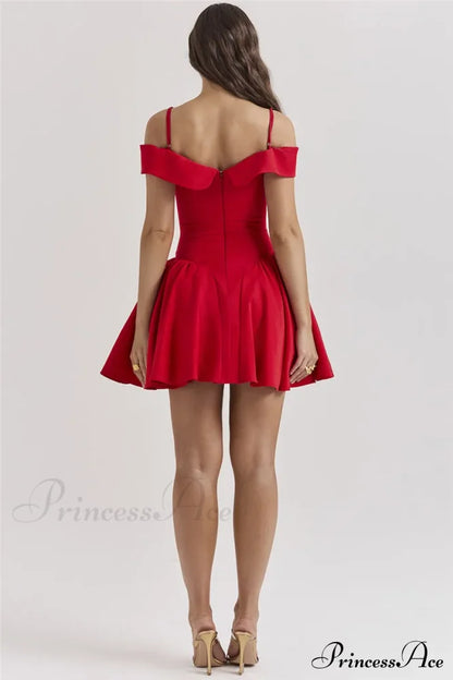 Off-Shoulder Frill Stylish Mini Dress