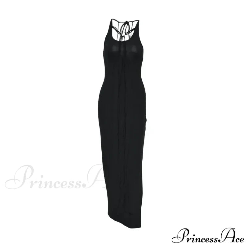 Party Fashion Bandage Sleeveless Backless Long Casual Elegant Bodycon Dress