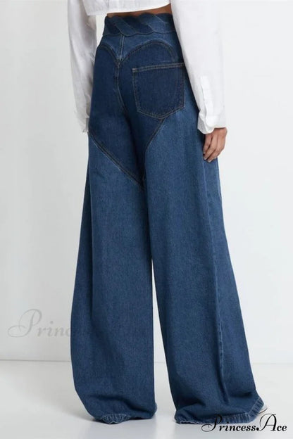 Patchwork Decoration Accessories Waist Denim Metal High Jeans Denim/Jeans
