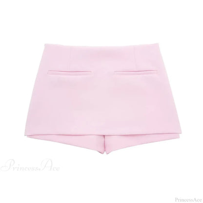 Pink Halter Sleeveless Charming Top And Skort Set