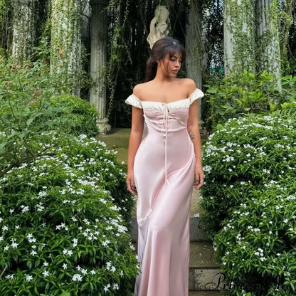 Pink Satin Ruched Charming Contrast Sleeve Dress