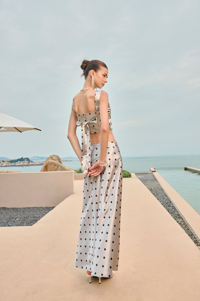 Polka dot bow-back set