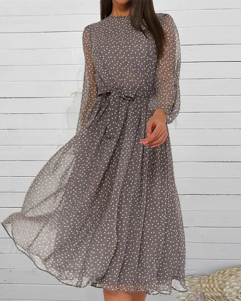Polka Dot Print Dress Dresses