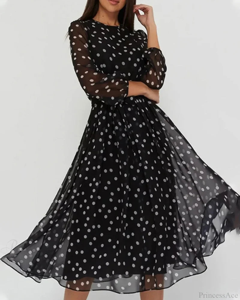 Polka Dot Print Dress Dresses
