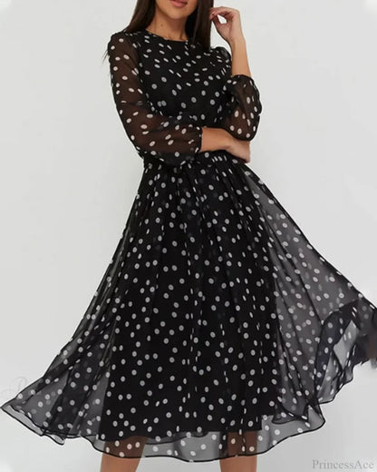 Polka Dot Print Dress Dresses