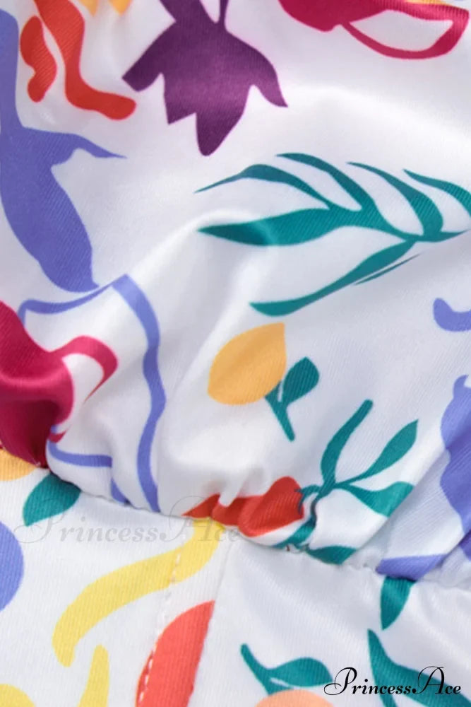 Print Halter Backless Dress In Multicolor Midi Dresses