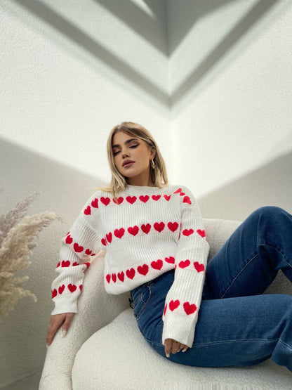 PULOVER ME ZEMRA TE KUQE