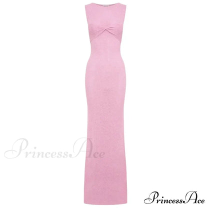 Ribbed Knit Bandeau Charming Sleeveless Midi Dress