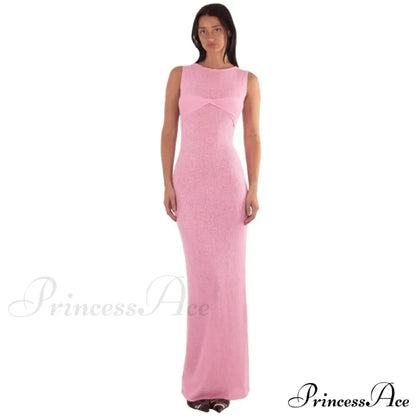 Ribbed Knit Bandeau Charming Sleeveless Midi Dress