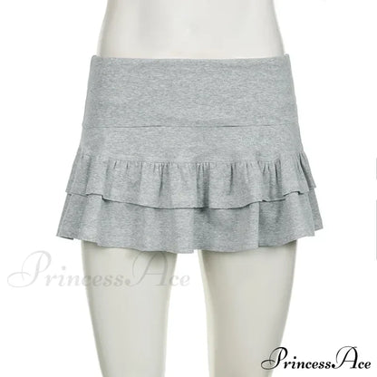 Ruffle Tiered Stylish Micro Mini Skirt Skirts With Safety Pants