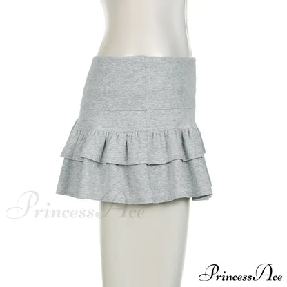Ruffle Tiered Stylish Micro Mini Skirt Skirts With Safety Pants