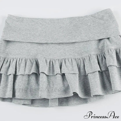 Ruffle Tiered Stylish Micro Mini Skirt Skirts With Safety Pants