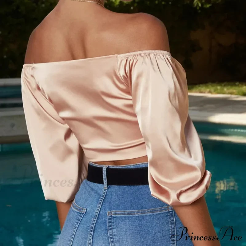 Satin Slik Crop Women Bow Sashes V Neck Sleeveless Half Sleeve Cropped Backless Cropped Feminino