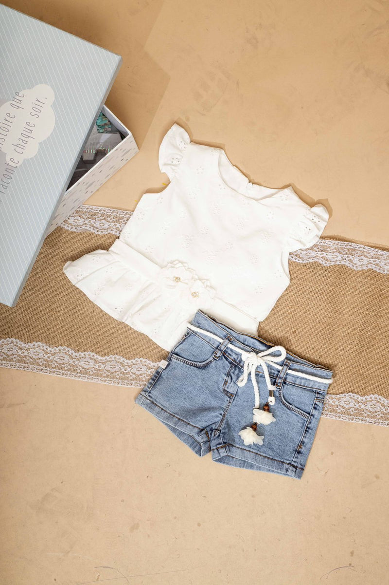 SET BLUZE ME LULE DHE PANTALLONA TE SHKURTER