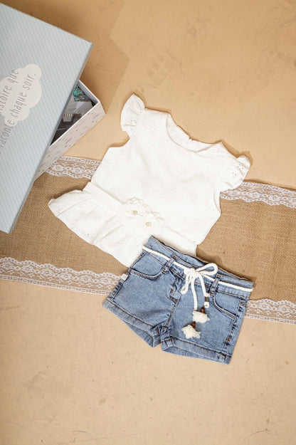 SET BLUZE ME LULE DHE PANTALLONA TE SHKURTER