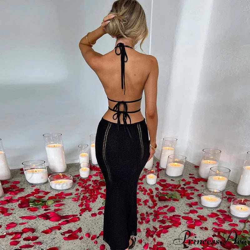 Sexy Backless Wrap Charming Chest Midi Dress Dresses