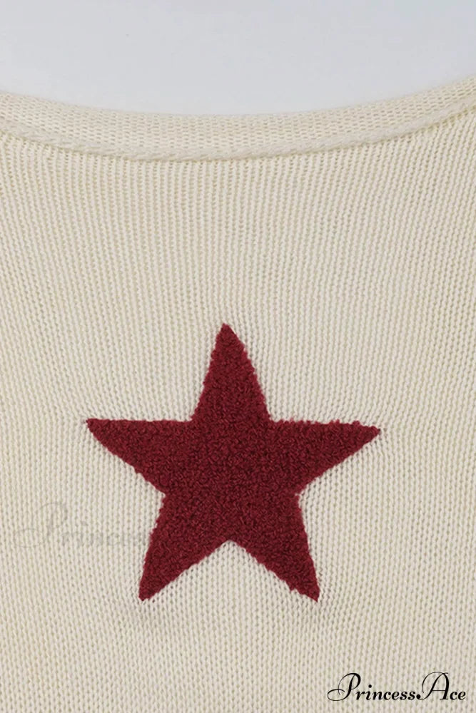 Pentagram Jacquard Crimping Jumper Sweaters-L