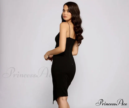 She’s Got That Chic Graceful Style Crepe Midi Dress Club Dresses
