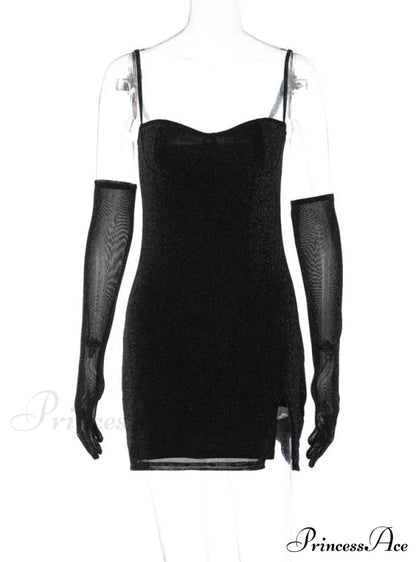 Silk Suspender Tight Dress In Bright Color M / Khaki Gold Sequin Long Sleeve Dress