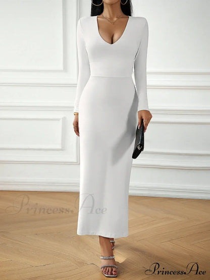 Sky Blue Midi Dress With Alluring Neckline And Comfort Fit S /