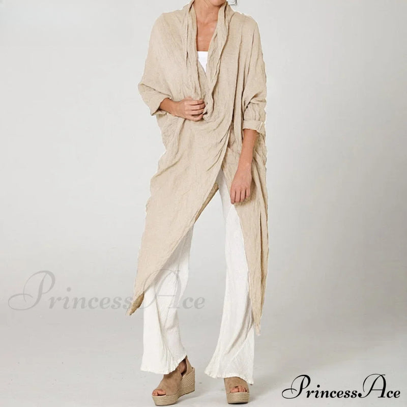 Solid Asymmetrical Cowl Neck Blouse