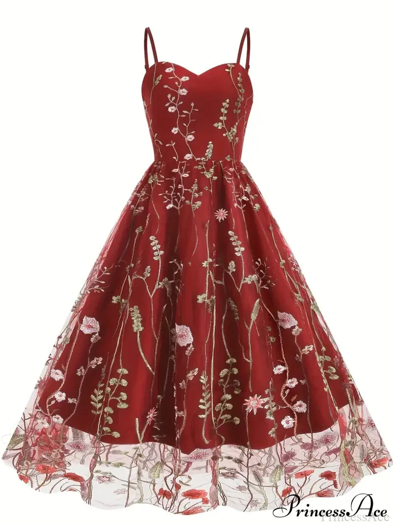 Party Mesh Flowered A Embroidery For Gown Line Summer M / Beige Black Floral Maxi Dress