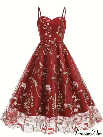 Party Mesh Flowered A Embroidery For Gown Line Summer M / Beige Black Floral Maxi Dress