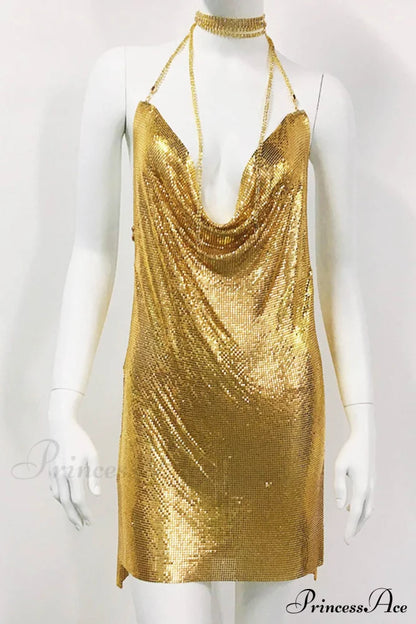 Sparkling Rhinestone Cami Dress Mini Dresses