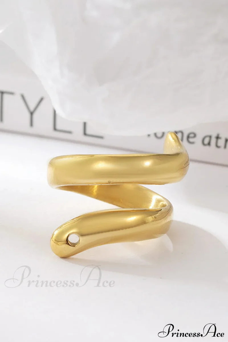 Stainless Steel Exaggerated Serpentine Cast Ring