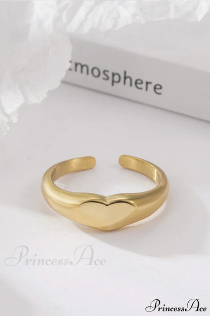 Stainless Steel Glossy Heart Rings