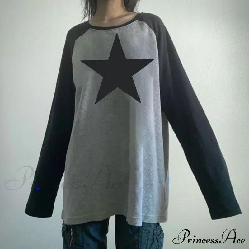 Star Print Oversized T-Shirts
