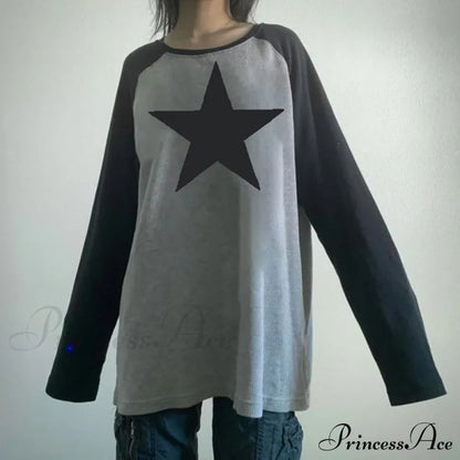 Star Print Oversized T-Shirts