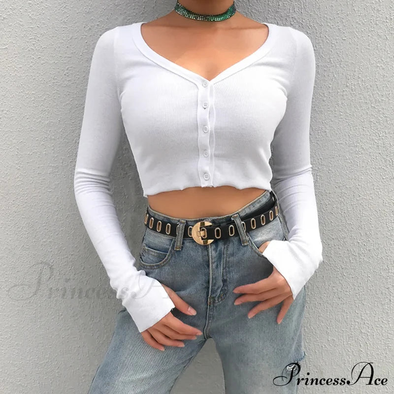 Stretchy Long Sleeve Crop Tops Cardigan