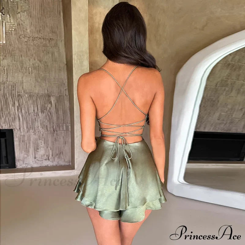 Stunning In Stylish Satin Skater Dress Dressy Dresses