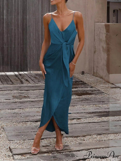 Stylish Unique Strappy Charming French Halter Midi Dresses