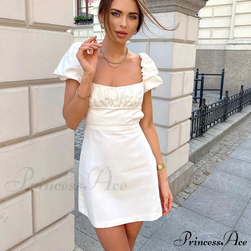 Summer Lace Linen Sexy Backless White Dress S / Pink White Dress