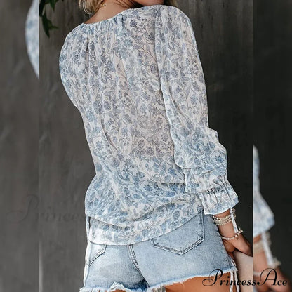 V-Neck Flowered Women’s Bohemian Dokotoo Top