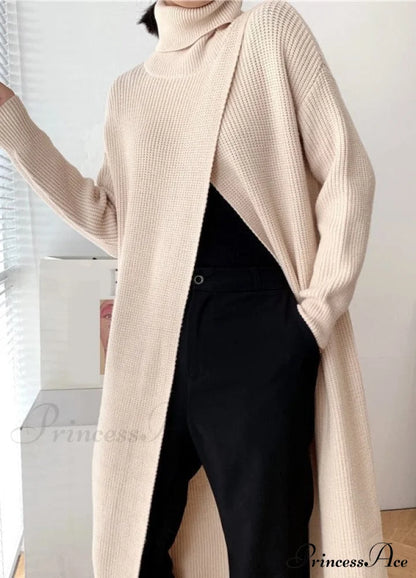 Vera Long Knit Top - Black One Size / Apricot Tops & Blouses