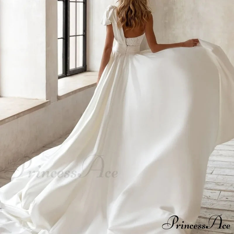 White Swing Maxi Long Dress With Short Sleeves M / Black White High Low Homecoming Dress