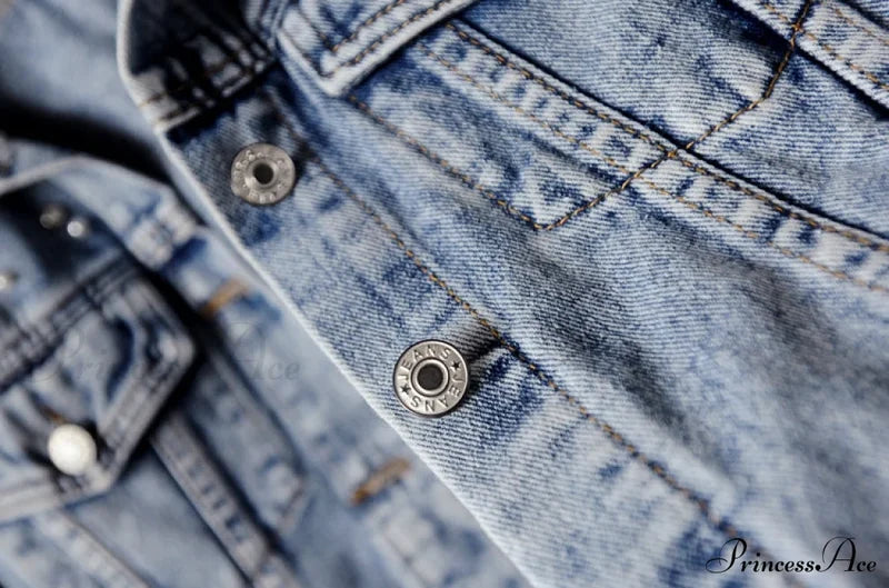 With Detailing New Autumn Women’s Jacket Pearl - Denim Collection